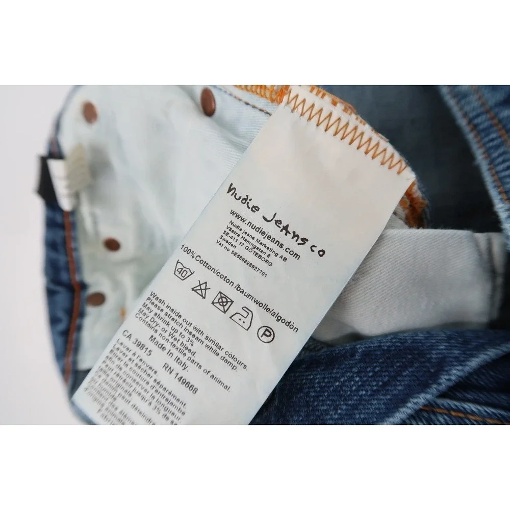 Nudie‎ Jeans Men's Fearless Freddie Shaded Rain Cotton Denim Italy Size 31x32